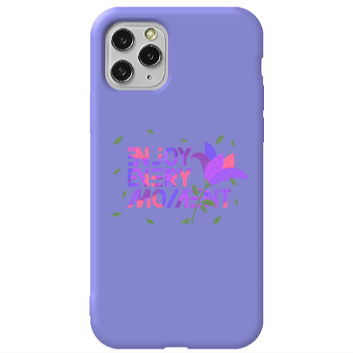 Apple iPhone 11 Pro Enjoy Every Moment Purple Colored Silicone TPU Θήκη