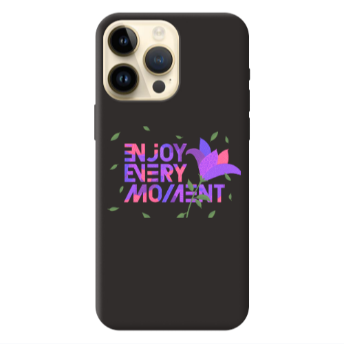 Apple iPhone 13 Pro Max Enjoy Every Moment Black Colored Silicone TPU Θήκη