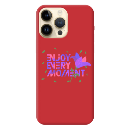 Apple iPhone 13 Pro Max Enjoy Every Moment Red Colored Silicone TPU Θήκη