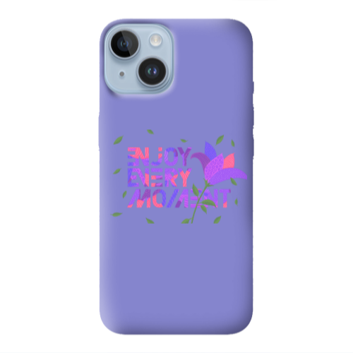 Apple iPhone 14  Enjoy Every Moment Purple Colored Silicone TPU Θήκη