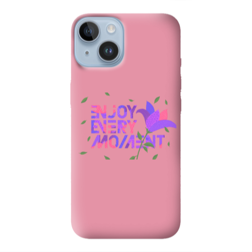 Apple iPhone 14  Enjoy Every Moment Pink Colored Silicone TPU Θήκη