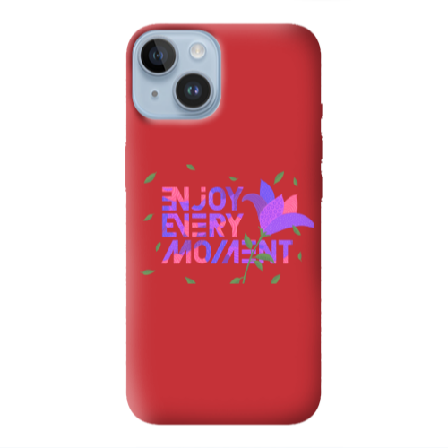 Apple iPhone 14 Plus Enjoy Every Moment Red Colored Silicone TPU Θήκη