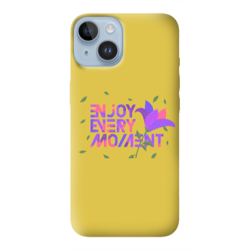 Apple iPhone 14 Plus Enjoy Every Moment Yellow Colored Silicone TPU Θήκη