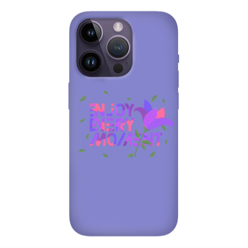 Apple iPhone 14 Pro  Enjoy Every Moment Purple Colored Silicone TPU Θήκη