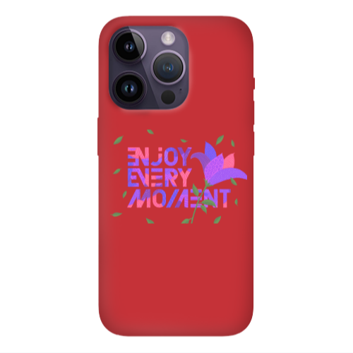Apple iPhone 14 Pro  Enjoy Every Moment Red Colored Silicone TPU Θήκη
