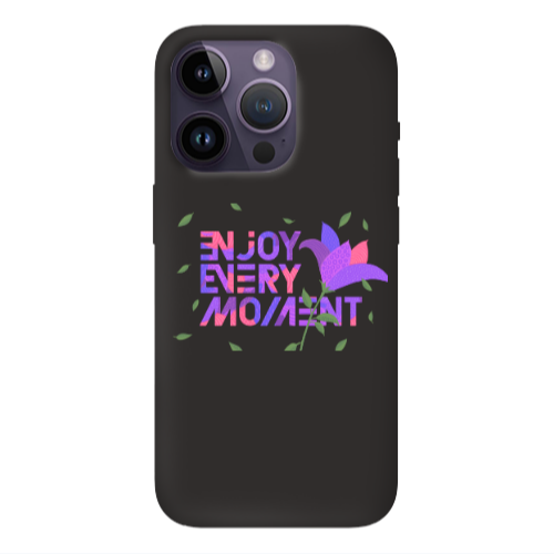 Apple iPhone 14 Pro Max Enjoy Every Moment Black Colored Silicone TPU Θήκη