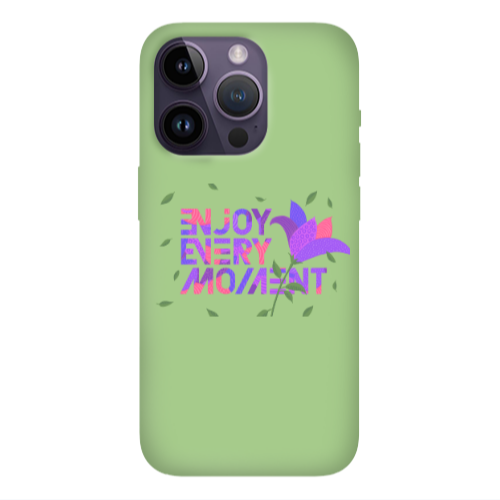 Apple iPhone 14 Pro Max Enjoy Every Moment Light Green Colored Silicone TPU Θήκη