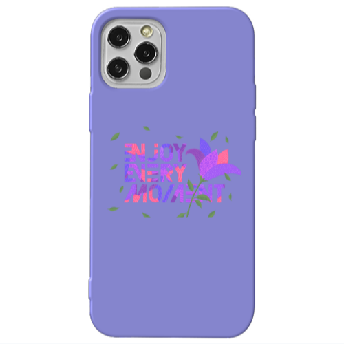 Apple iPhone 13 Pro Enjoy Every Moment Purple Colored Silicone TPU Θήκη