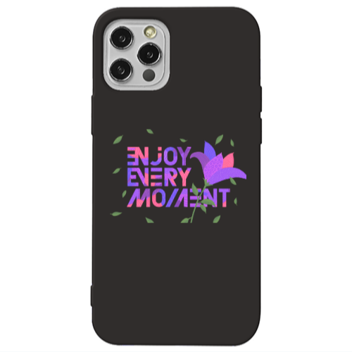 Apple iPhone 13 Pro Enjoy Every Moment Black Colored Silicone TPU Θήκη