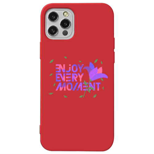 Apple iPhone 13 Pro Enjoy Every Moment Red Colored Silicone TPU Θήκη