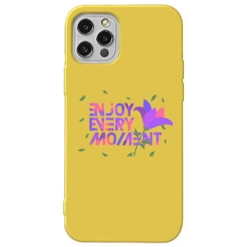 Apple iPhone 13 Pro Enjoy Every Moment Yellow Colored Silicone TPU Θήκη