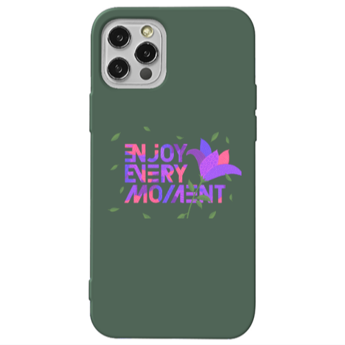 Apple iPhone 13 Pro Enjoy Every Moment Dark Green Colored Silicone TPU Θήκη