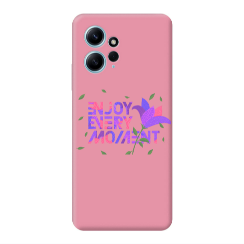 Xiaomi Redmi Note 12 4G Enjoy Every Moment Pink Colored Silicone TPU Θήκη