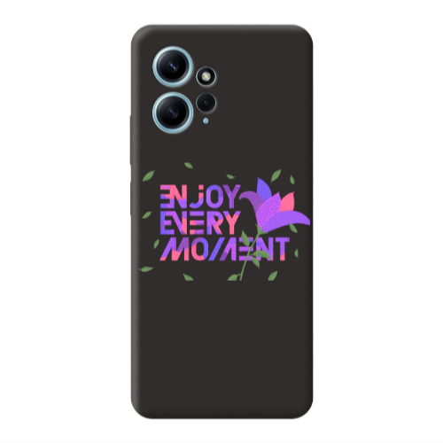 Xiaomi Redmi Note 12 4G Enjoy Every Moment Black Colored Silicone TPU Θήκη