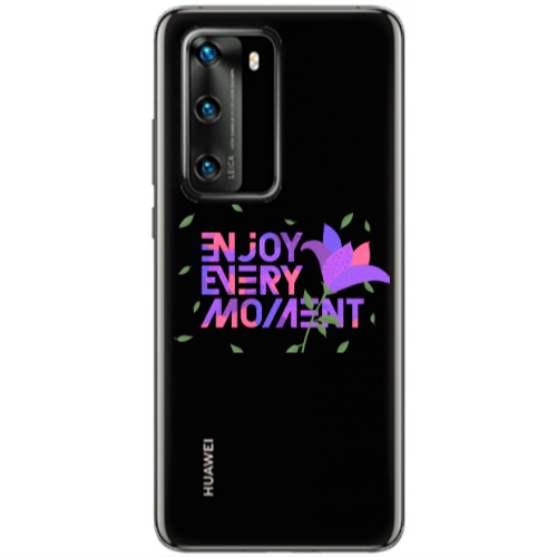 Huawei P40 Enjoy Every Moment Transparent Silicone TPU Θήκη