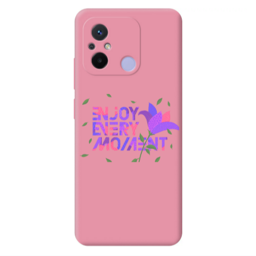 Xiaomi Redmi 12C Enjoy Every Moment Pink Colored Silicone TPU Θήκη