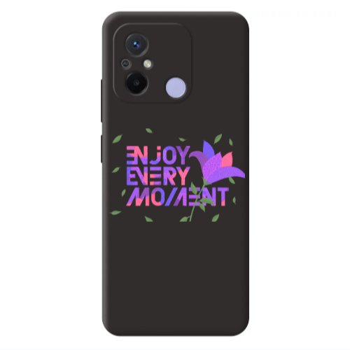 Xiaomi Redmi 12C Enjoy Every Moment Black Colored Silicone TPU Θήκη
