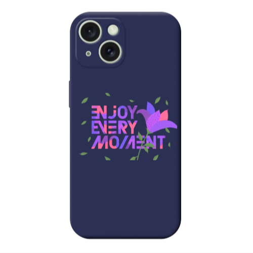 Apple iPhone 15 Plus Enjoy Every Moment Dark blue Colored Silicone TPU Θήκη