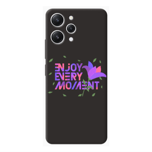 Xiaomi Redmi 12 Enjoy Every Moment Black Colored Silicone TPU Θήκη