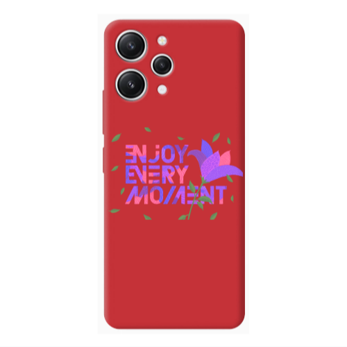 Xiaomi Redmi 12 Enjoy Every Moment Red Colored Silicone TPU Θήκη