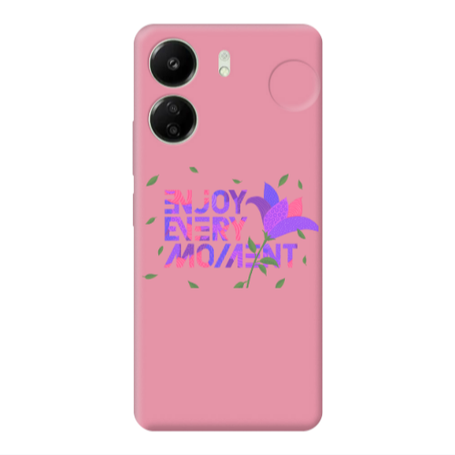 Xiaomi Redmi 13C Enjoy Every Moment Pink Colored Silicone TPU Θήκη