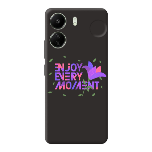 Xiaomi Redmi 13C Enjoy Every Moment Black Colored Silicone TPU Θήκη