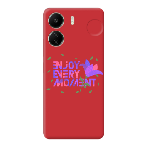 Xiaomi Redmi 13C Enjoy Every Moment Red Colored Silicone TPU Θήκη