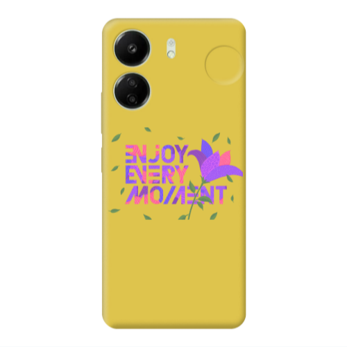 Xiaomi Redmi 13C Enjoy Every Moment Yellow Colored Silicone TPU Θήκη
