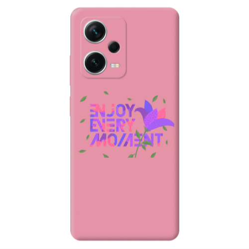 Xiaomi Poco X5 Enjoy Every Moment Pink Colored Silicone TPU Θήκη