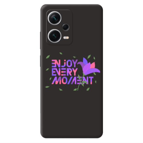 Xiaomi Poco X5 Enjoy Every Moment Black Colored Silicone TPU Θήκη