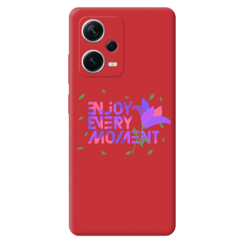Xiaomi Poco X5 Enjoy Every Moment Red Colored Silicone TPU Θήκη