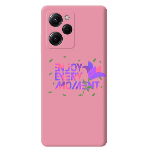 Xiaomi Poco X5 Pro Enjoy Every Moment Pink Colored Silicone TPU Θήκη