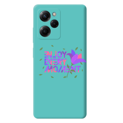 Xiaomi Poco X5 Pro Enjoy Every Moment Turquoise Colored Silicone TPU Θήκη