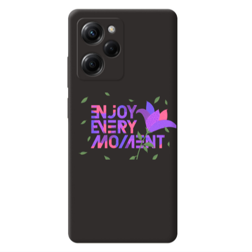 Xiaomi Poco X5 Pro Enjoy Every Moment Black Colored Silicone TPU Θήκη
