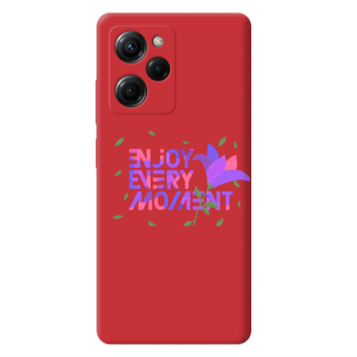 Xiaomi Poco X5 Pro Enjoy Every Moment Red Colored Silicone TPU Θήκη