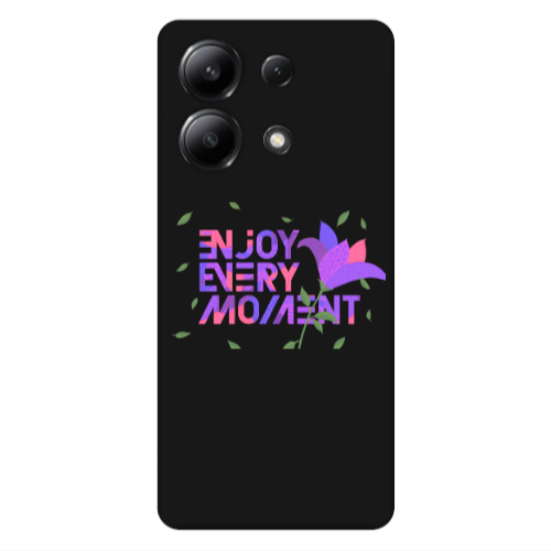 Xiaomi Redmi Note 13 4G Enjoy Every Moment Black Colored Silicone TPU Θήκη