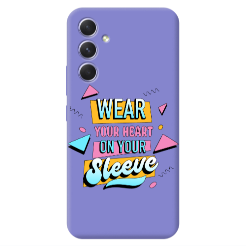 Samsung A56 Wear Your Heart Purple Colored Silicone TPU Θήκη