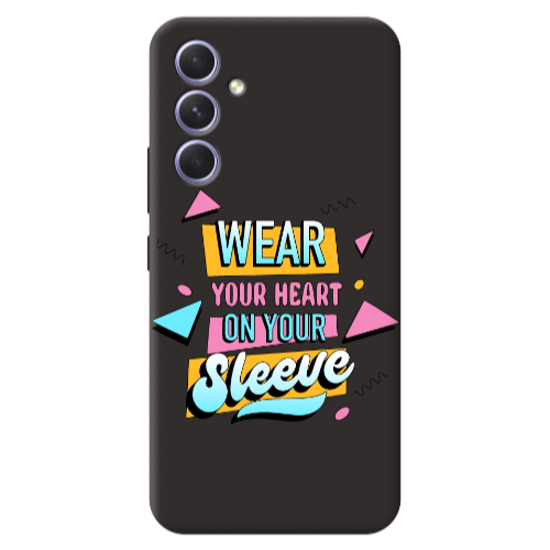Samsung A56 Wear Your Heart Black Colored Silicone TPU Θήκη