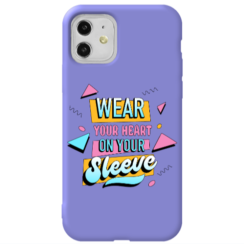 Apple iPhone 11  Wear Your Heart Purple Colored Silicone TPU Θήκη