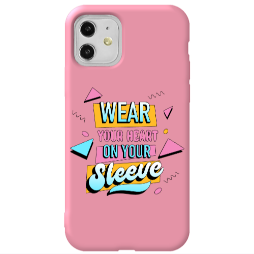 Apple iPhone 11  Wear Your Heart Pink Colored Silicone TPU Θήκη