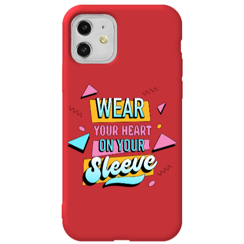 Apple iPhone 11  Wear Your Heart Red Colored Silicone TPU Θήκη