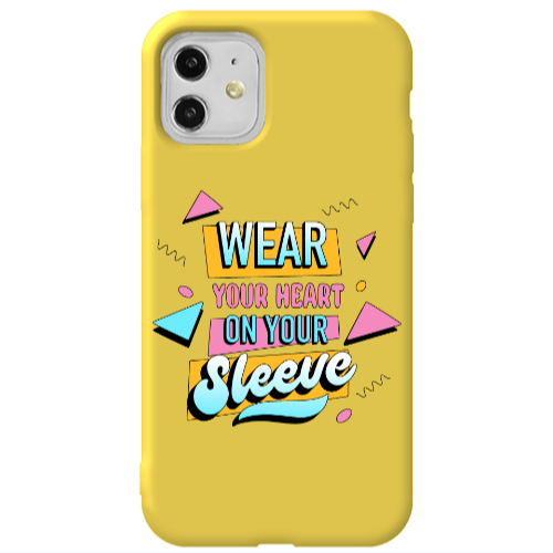 Apple iPhone 11  Wear Your Heart Yellow Colored Silicone TPU Θήκη
