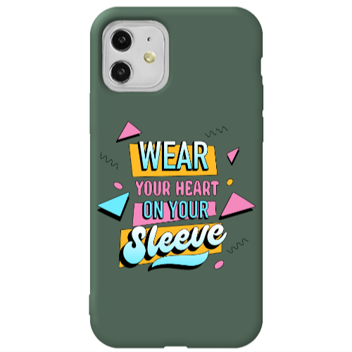 Apple iPhone 11  Wear Your Heart Dark Green Colored Silicone TPU Θήκη