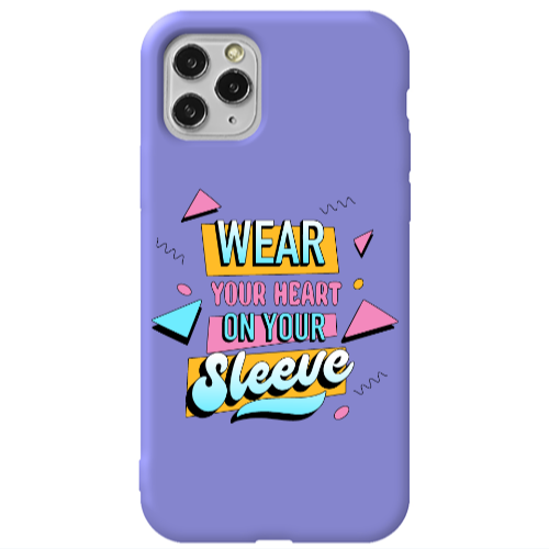Apple iPhone 11 Pro Wear Your Heart Purple Colored Silicone TPU Θήκη