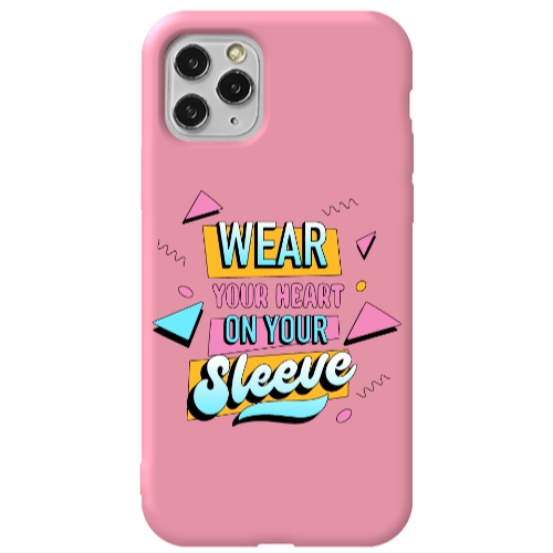 Apple iPhone 11 Pro Wear Your Heart Pink Colored Silicone TPU Θήκη