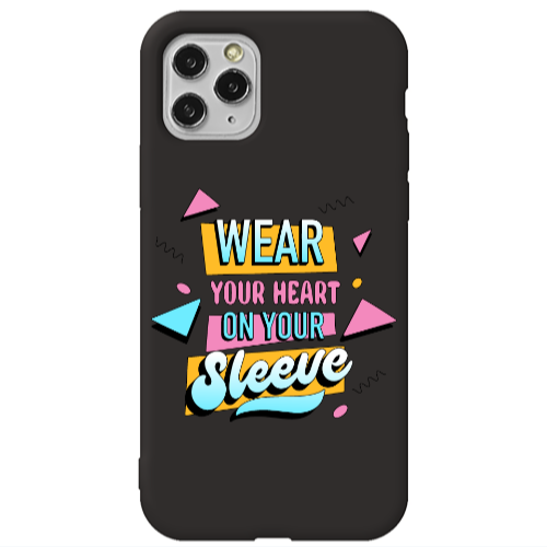 Apple iPhone 11 Pro Wear Your Heart Black Colored Silicone TPU Θήκη
