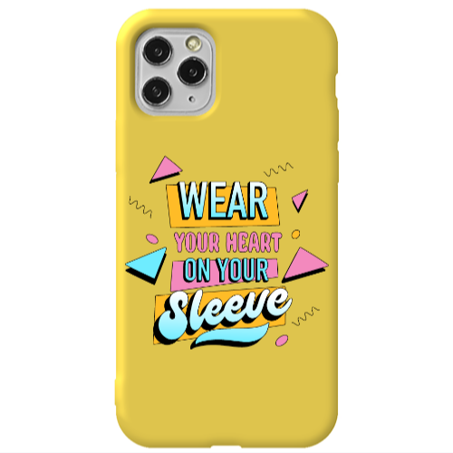 Apple iPhone 11 Pro Wear Your Heart Yellow Colored Silicone TPU Θήκη