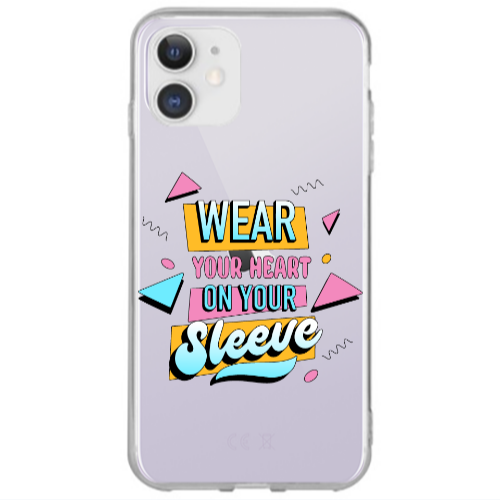 Apple iPhone 12 Wear Your Heart Transparent Silicone TPU Θήκη