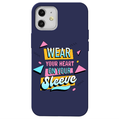 Apple iPhone 12 Wear Your Heart Dark blue Colored Silicone TPU Θήκη
