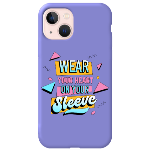 Apple iPhone 13 Wear Your Heart Purple Colored Silicone TPU Θήκη